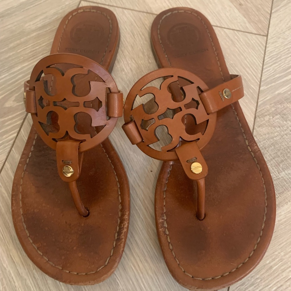 Tory Burch Brown Leather Sandals Flip flops 6